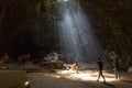 Light shine through in Khao Luang Cave in Phetchaburi , Thailand.