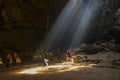 Light shine through in Khao Luang Cave in Phetchaburi , Thailand.