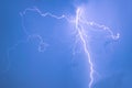 Powerful lightning bolt with many side branches Royalty Free Stock Photo