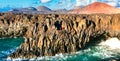 Amazing Los Hervideros lava`s caves in Lanzarote island, popular Royalty Free Stock Photo