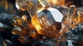 Amazing macro closeup of geometric crystal structure - generative AI, AI generated
