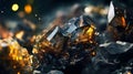 Amazing macro closeup of geometric crystal structure - generative AI, AI generated
