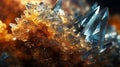 Amazing macro closeup of geometric crystal structure - generative AI, AI generated