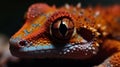 Amazing macro of a Toke's gecko's colorful eyes. Generative ai