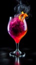 Amazing magenta and red fusion cocktail with fruits Royalty Free Stock Photo