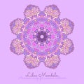 Amazing mandala of lilac flowers