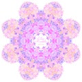 Amazing mandala of lilac flowers