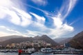 Amazing Mare`s Tails cirrus clouds Royalty Free Stock Photo