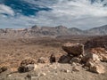 Amazing Mars landscape of desert, rocks and mountains. Side of volcano Teide, Tenerife Royalty Free Stock Photo