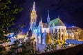 Amazing Matthias Church in Budapest - night view