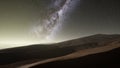 Amazing milky way over the dunes Erg Chebbi in the Sahara desert Royalty Free Stock Photo