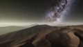 Amazing milky way over the dunes Erg Chebbi in the Sahara desert