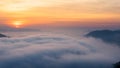 Amazing mist moving over the nature mountains