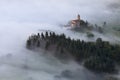 Amazing misty sunrise over Aramaio Valley