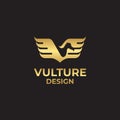 Amazing modern gold vulture bird in black background vulture bird logo design template vector illustration Royalty Free Stock Photo