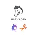 Amazing Modern Horse Equestrian Set Vector Logo Design Concept Royalty Free Stock Photo