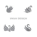Amazing Modern Illustration Swan Vector Concept Design Collection Set