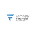 Amazing and modern initials F for the financial company