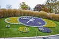 Amazing morning view of flower clock in Geneva, Switzerland Royalty Free Stock Photo