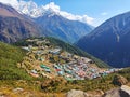 Amazing morning view of Namche Bazaar, Nepal Royalty Free Stock Photo