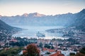 Amazing morning view of picturesque Kotor bay Royalty Free Stock Photo