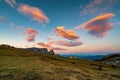 Amazing morning view on Seiser Alm - Alpe di Siusi Royalty Free Stock Photo