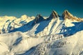 Amazing mounatin peaks,Aiguilles D`Arves,Les Sybelles,France Royalty Free Stock Photo