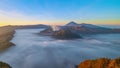 Amazing Mount Bromo volcano during sunrise sky,Mountains Penanjakan in Bromo Tengger Semeru National Park,East Java,Indonesia