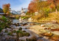 Amazing mountain landscape in the Bavarian Alps. Ramsau bei Berchtesgaden village at sunny autumn day, Bavaria, Germany