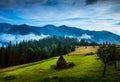 Amazing mountain landscape with fog Royalty Free Stock Photo