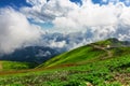 Amazing mountain landscape on sunny summer day with a cloudy sky Royalty Free Stock Photo