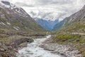 Amazing mountain river in valley in Norway. landscape. Turquoise River. Fast flow mountain River in Norway Royalty Free Stock Photo