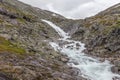 Amazing mountain river in valley in Norway. landscape. Turquoise River. Fast flow mountain River in Norway Royalty Free Stock Photo