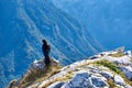 Amazing mountain view with a bird in foreground in Austrian Alps. Salzkammergut region.