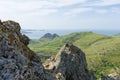 Amazing mountainous scenery in Lemnos island, Greece