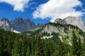 Amazing mountains scenic in the Alps. Austrian travel destination Kaiser Mountains, Wilder Kaiser chain, Tyrol