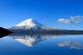 Amazing Mt. Fuji, Japan with the reflection on the on water at L Royalty Free Stock Photo