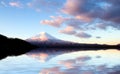 Amazing Mt. Fuji, Japan with the reflection on the on water at L Royalty Free Stock Photo