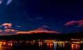 Amazing Mt. Fuji, Japan with the star on the sky at Lake Kawaguchi in the early morning before the sun coming up :HDR style Royalty Free Stock Photo