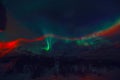 Úžasný viacfarebný zornička tiež vedieť ako severnej svetlá v noc nebo cez nórsko škandinávie 