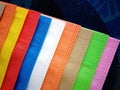 Amazing multicolored non woven fabric bags Royalty Free Stock Photo