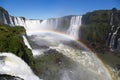 Amazing National Park of Iguazu Falls with a full rainbow over the water, Foz do IguaÃÂ§u, Brazil