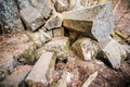 Amazing natural pentagonal blocks of stones. Royalty Free Stock Photo