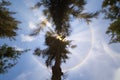 Amazing Natural phenomenon Sun halo or the sun with circular rainbow