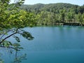 Fantastic panorama and natural scenery of forests, mountain rivers and waterfalls near Plitvice Lakes in Croatia. Royalty Free Stock Photo