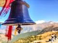 Amazing trekking and temple bell view Chopta Tugnath mountains Uttarakhand