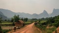 The amazing nature and karstic formation around vang vieng, Vientiane Province, laos Royalty Free Stock Photo