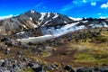 Amazing nature landscape, lava field and color volcanic mountains Landmannalaugar in the Fjallabak nature reserve, Iceland Royalty Free Stock Photo