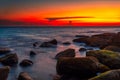 Amazing nature landscape: sunset over the tropical beach Royalty Free Stock Photo