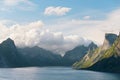 Amazing nature of mountains in Lofoten islands, Norway